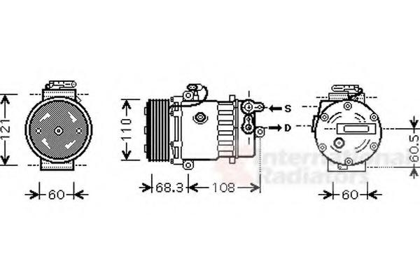 Compresor, climatizare OPEL AGILA (A) (H00), OPEL VITA C (F08, F68), OPEL COMBO caroserie inchisa/combi - VAN WEZEL 3700K464