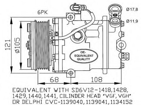 Compresor, climatizare OPEL ASTRA G Combi (F35) (1998 - 2009) NRF 32172 piesa NOUA