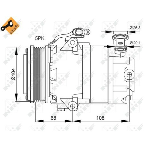 Compresor climatizare Opel Astra G (F48, F08), Combo Tour, Corsa C (F08, F68), Meriva, Tigra Twintop, Zafira A (F75) Nrf 32082