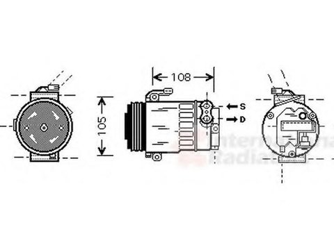 Compresor, climatizare OPEL ASTRA G hatchback (F48_, F08_), OPEL ASTRA G combi (F35_), OPEL ASTRA G limuzina (F69_) - VAN WEZEL 3700K350