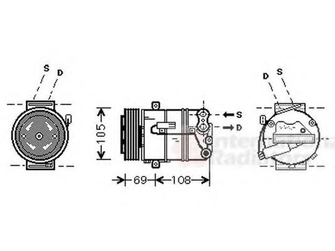 Compresor, climatizare OPEL ASTRA H (L48), OPEL ASTRA H combi (L35), OPEL ASTRA H Sport Hatch (L08) - VAN WEZEL 3700K427