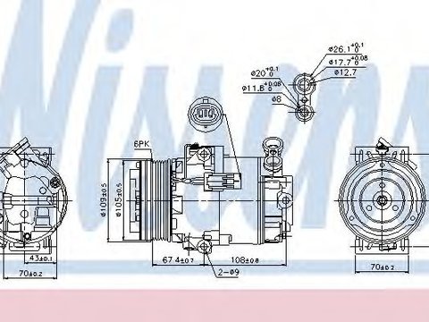 Compresor, climatizare OPEL ZAFIRA B (A05) (2005 - 2016) NISSENS 89222 piesa NOUA