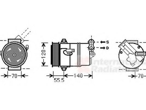 Compresor, climatizare OPEL ZAFIRA B (A05) - VAN WEZEL 3700K498