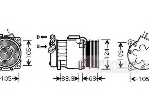 Compresor, climatizare PEUGEOT 406 limuzina (8B), PEUGEOT 406 Estate (8E/F), PEUGEOT 406 cupe (8C) - VAN WEZEL 4000K306