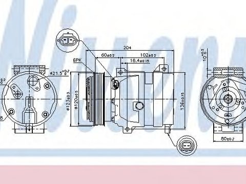 Compresor, climatizare RENAULT LAGUNA II Grandtour (KG0/1) (2001 - 2016) NISSENS 89281 piesa NOUA