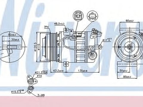 Compresor, climatizare RENAULT LAGUNA III (BT0/1) (2007 - 2016) NISSENS 89392 piesa NOUA