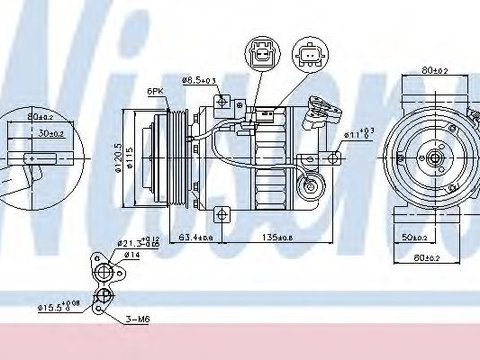 Compresor, climatizare RENAULT LAGUNA III (BT0/1) (2007 - 2016) NISSENS 89394 piesa NOUA
