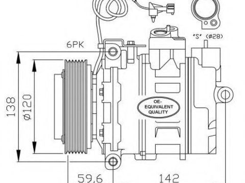 Compresor, climatizare SAAB 9-5 Combi (YS3E) (1998 - 2009) NRF 32377 piesa NOUA