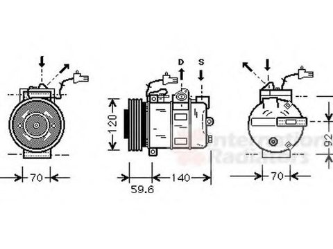 Compresor, climatizare SAAB 9-5 limuzina (YS3E), SAAB 9-5 combi (YS3E) - VAN WEZEL 4700K065