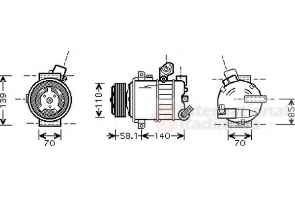 Compresor, climatizare SEAT ALTEA (5P1), SEAT LEON (1P1), SEAT ALTEA XL (5P5, 5P8) - VAN WEZEL 5800K285