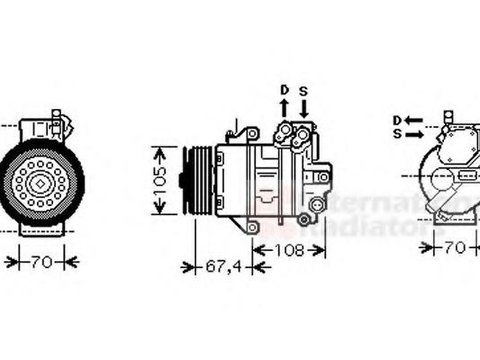 Compresor, climatizare SMART FORFOUR (454), MITSUBISHI MIRAGE VI (Z3_A, Z2_A) - VAN WEZEL 2900K009