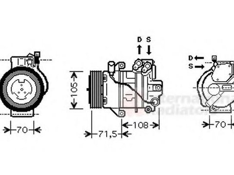Compresor, climatizare SMART FORFOUR (454), MITSUBISHI MIRAGE VI (Z3_A, Z2_A) - VAN WEZEL 2900K008