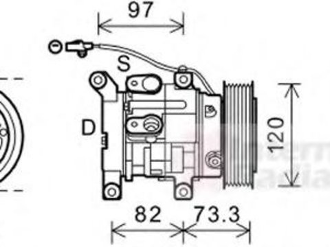 Compresor, climatizare TOYOTA HILUX (VIGO) III pick-up (TGN1_, GGN2_, GGN1_, KUN2_, KUN1_) - VAN WEZEL 5300K625