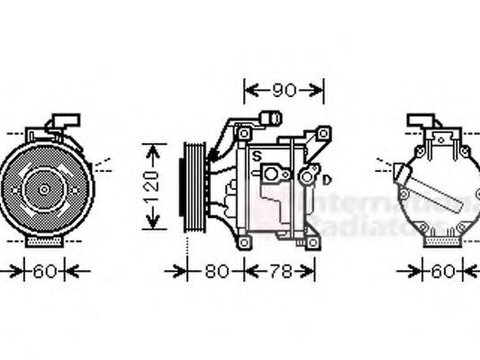 Compresor, climatizare TOYOTA RUNX (ZZE12_, NDE12_, ZDE12_), TOYOTA AXIO/ALTIS limuzina (_E12J_, _E12T_), TOYOTA COROLLA Combi (_E12J_, _E12T_) - VAN