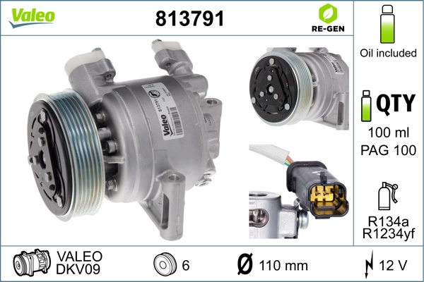 Compresor, climatizare VALEO 813791 model PEUGEOT 108 2014 2015 2016 2017 2018 2019