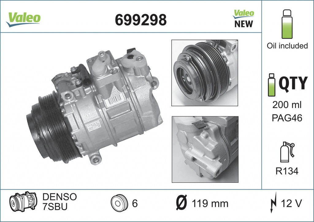 Compresor climatizare Valeo MERCEDES-BENZ SPRINTER CLASSIC 4,6-t bus (B909) 2013-2018 - 699298