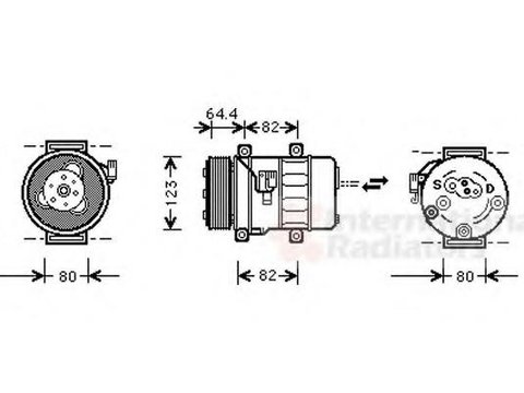 Compresor, climatizare VOLVO S40 I limuzina (VS), VOLVO V40 combi (VW) - VAN WEZEL 5900K113