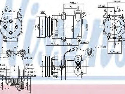 Compresor, climatizare VOLVO S40 II (MS) (2004 - 2016) NISSENS 89327 piesa NOUA