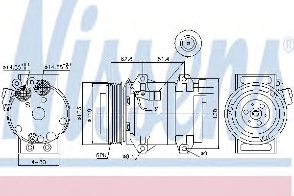 Compresor, climatizare VOLVO S60 I (2000 - 2010) NISSENS 89070 piesa NOUA