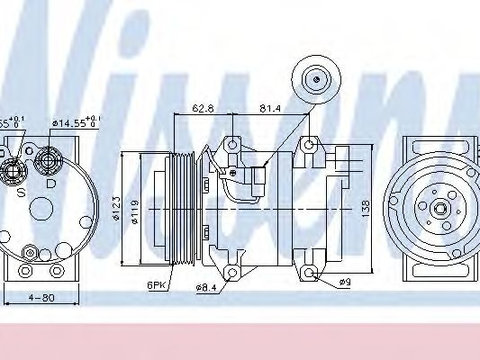 Compresor, climatizare VOLVO S80 I (TS, XY) (1998 - 2006) NISSENS 89070 piesa NOUA