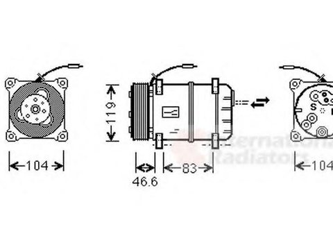 Compresor, climatizare VOLVO V70 (LV), VOLVO C70 I cupe, VOLVO S70 limuzina (LS) - VAN WEZEL 5900K057