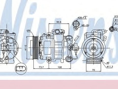 Compresor, climatizare VW GOLF VI Cabriolet (517) (2011 - 2016) NISSENS 89026 piesa NOUA