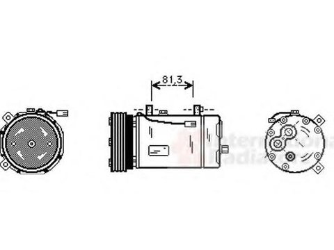 Compresor, climatizare VW SHARAN (7M8, 7M9, 7M6), SEAT ALHAMBRA (7V8, 7V9) - VAN WEZEL 1800K306