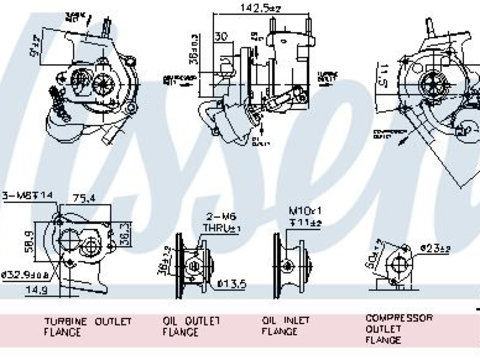 Compresor sistem de supraalimentare 93030 NISSENS pentru Opel Corsa Fiat Punto Fiat 500
