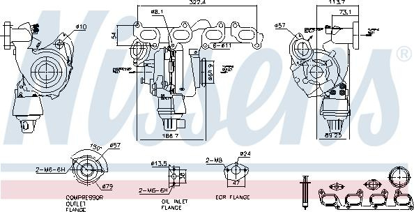 Compresor,sistem de supraalimentare VW GOLF VI (5K1), Hatchback, 10.2008 - 12.2014 Nissens 93285