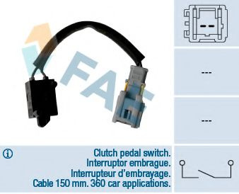 Comutator, actionare ambreiaj (Tempomat) PEUGEOT RCZ (2010 - 2016) FAE 24907