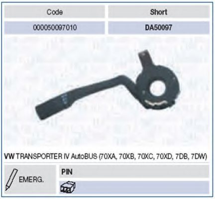 Comutator coloana directie VW TRANSPORTER IV caroserie (70XA) (1990 - 2003) MAGNETI MARELLI 000050097010 piesa NOUA