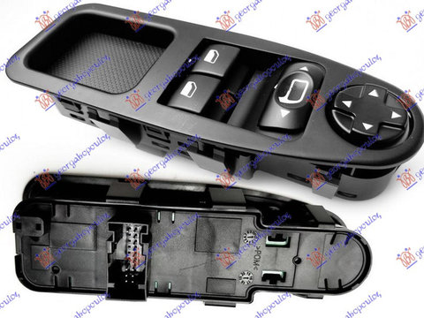 Comutator Dublu Usa/Oglinda Stanga Fata 12Pin Fiat Scudo 2007-2008-2009-2010-2011-2012-2013-2014-2015-2016