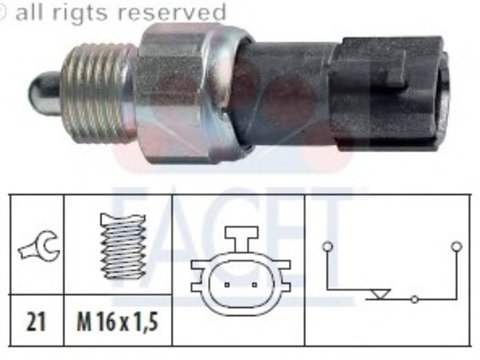 Comutator lampa marsarier 7 6232 FACET pentru Nissan Almera Nissan March Nissan Micra Nissan X-trail Renault Megane Nissan 370 Nissan Primera Nissan Dualis Nissan Qashqai Nissan Pulsar Mazda 6 Mazda Atenza Mazda Mpv Nissan 350 Nissan Fairlady Renault