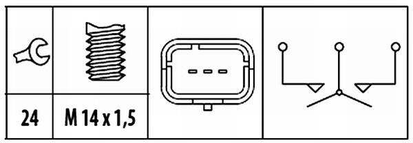 Comutator lampa marsarier ~ Opel Vivaro 2001 2002 2003 2004 2005 2006 2007 2008 2009 2010 2011 2012 2013 2014 2015 2016 2017 2018 2019 2020 2021 2022 2023 2024 ~ 6ZF 181 612-071 ~ HELLA