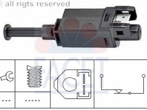 Comutator lumini frana 7 1055 FACET pentru Vw Polo Vw Derby Vw Golf Vw Carat Vw Corsar Vw Passat Vw Quantum Vw Santana Vw Scirocco Vw Corrado Vw Eurovan Vw Transporter Vw Jetta Vw Vento