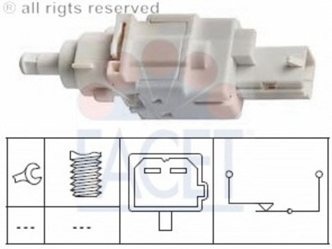 Comutator lumini frana 7 1179 FACET pentru Fiat Panda Alfa romeo 156 CitroEn Jumper CitroEn Relay Peugeot Boxer Alfa romeo Gt Fiat Punto Alfa romeo 147 Fiat Doblo Fiat Ducato