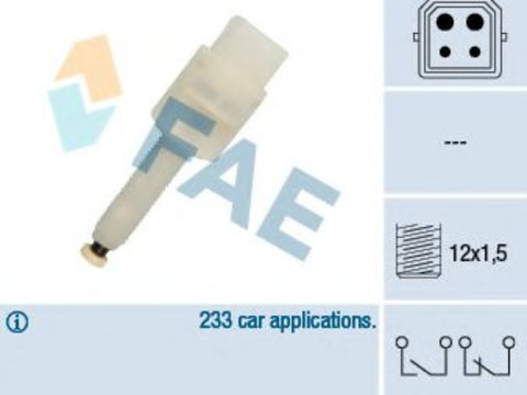 Comutator lumini frana AUDI A4 (8E2, B6) (2000 - 2004) FAE 24565 piesa NOUA