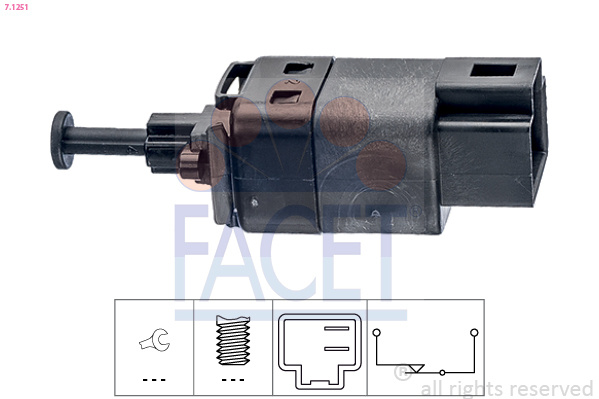Comutator lumini frana # Chevrolet Rezzo 2005 2006 2007 2008 2009 2010 2011 2012 2013 2014 2015 2016 2017 2018 2019 2020 2021 2022 2023 2024 2025 # 7 1251 # FACET