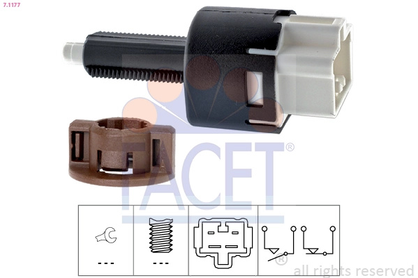 Comutator lumini frana FACET 7.1177 model MITSUBISHI L200 / TRITON (KJ_, KK_, KL_) 2014 2015 2016 2017 2018 2019 2020