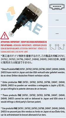 Comutator lumini frana FAE AUDI A3 (8P1) 2003-2012 - 24761
