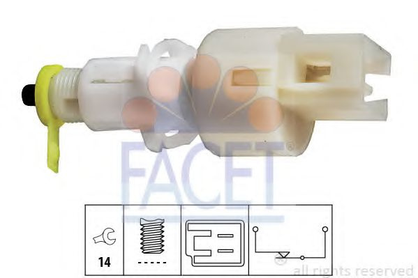 Comutator lumini frana FIAT ALBEA (178) (1996 - 2009) FACET 7.1108 piesa NOUA