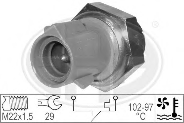 Comutator temperatura ventilator radiator 330185 ERA pentru Ford Escort Ford Sierra Ford Granada Ford Scorpio Ford Fiesta Ford Courier Ford Orion Ford Verona Ford Focus