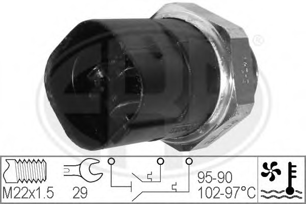 Comutator temperatura ventilator radiator 330280 ERA pentru Vw Polo Vw Golf Vw Passat Vw Corrado Vw Jetta Vw Vento Seat Ibiza Seat Cordoba Vw Sharan Ford Galaxy Vw Derby Vw Flight Vw Caddy Vw Panel Seat Inca Audi A3 Seat Alhambra