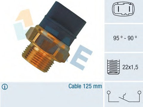 Comutator temperatura ventilator radiator 36370 FAE pentru Audi 80 Audi 100 Audi 500 Audi Coupe Audi 90 Audi Cabriolet