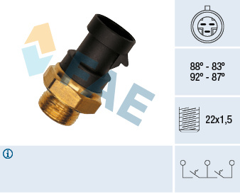 Comutator temperatura, ventilator radiator (37900 FAE) ALFA ROMEO,Citroen,FIAT,PEUGEOT