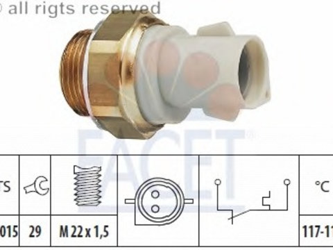 Comutator temperatura ventilator radiator 7 5166 FACET pentru Ford Escort Ford Orion Ford Verona