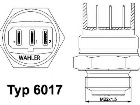 Comutator temperatura, ventilator radiator AUDI 90 (8C, B4), AUDI 80 Avant (8C, B4), VW ATLANTIC I (16) - WAHLER 6017.95D