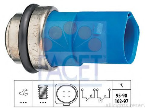 Comutator temperatura, ventilator radiator AUDI A4 (8EC, B7) (2004 - 2008) FACET 7.5692
