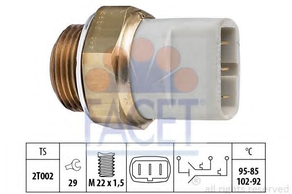 Comutator temperatura, ventilator radiator AUDI A4 Avant (8D5, B5) (1994 - 2001) FACET 7.5635