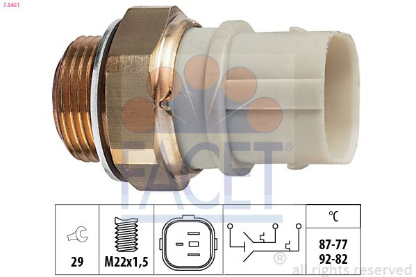 Comutator temperatura, ventilator radiator FACET 7.5651